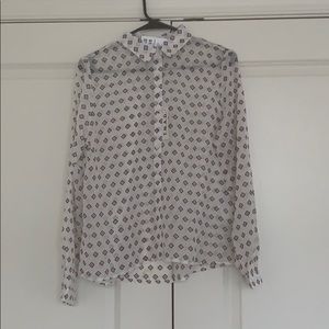 White Botton up with Red and Black design